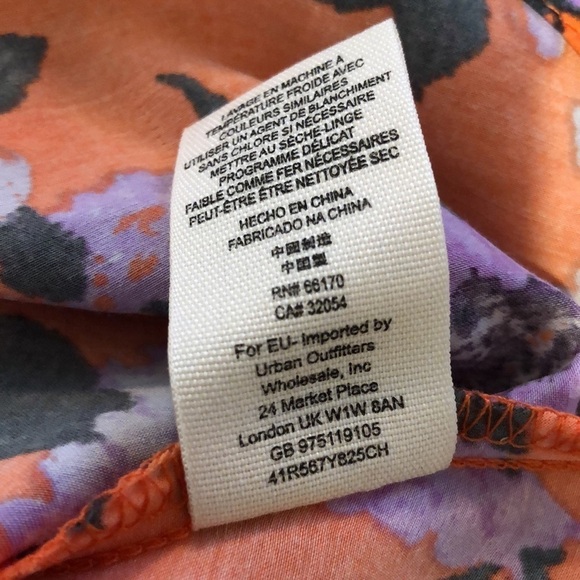 Free People Parker Orange Purple Floral Mini Dress Size 0 - Picture 10 of 11